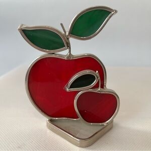 Vintage Apple Stained Glass Trinket